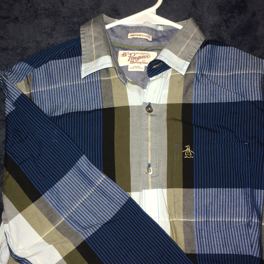 Penguin Original Button Up Plaid Shirt